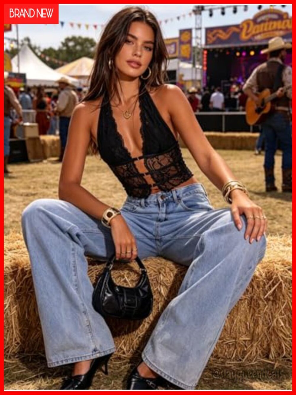 Y2k Lace Halter Crop Top Sheer Mesh Going Out Top - Picture 4 of 6